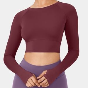Cropped Athletic Top Maroon Halara